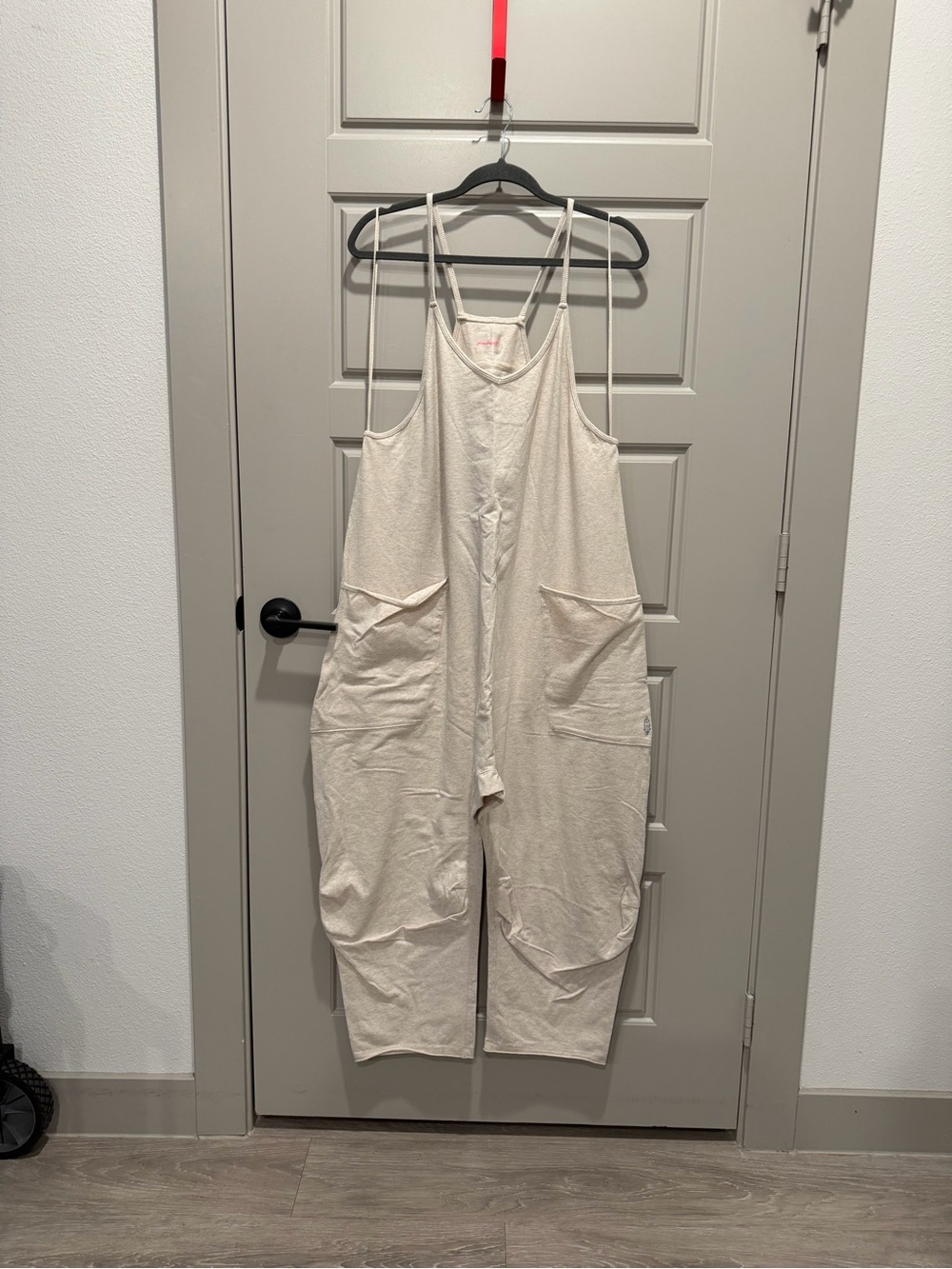 FP Movement by Free People Cream Sleeveless Relaxed Jumpsuit